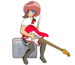Electric guitar girl sticker #9338888
