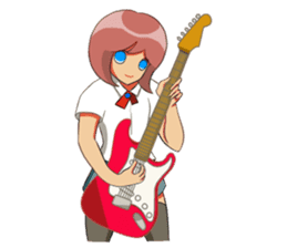 Electric guitar girl sticker #9338889