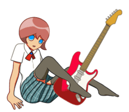 Electric guitar girl sticker #9338891