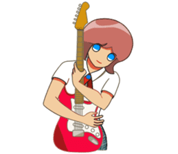 Electric guitar girl sticker #9338892