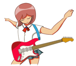 Electric guitar girl sticker #9338894