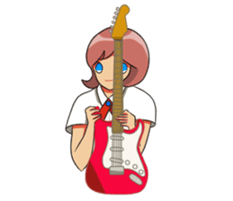 Electric guitar girl sticker #9338899