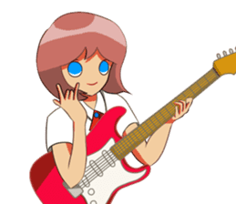 Electric guitar girl sticker #9338901