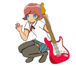 Electric guitar girl sticker #9338903