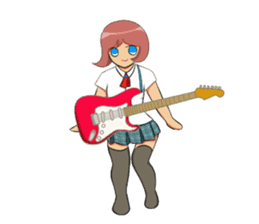 Electric guitar girl sticker #9338915