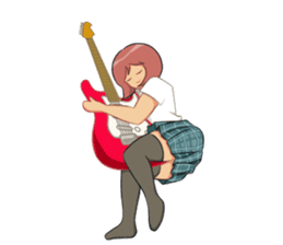 Electric guitar girl sticker #9338918