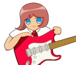Electric guitar girl sticker #9338919