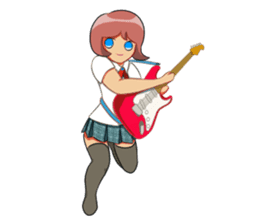 Electric guitar girl sticker #9338921