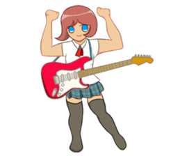 Electric guitar girl sticker #9338922
