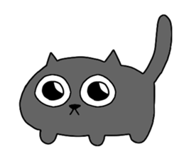 Spherical black cat sticker #9339088