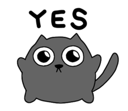 Spherical black cat sticker #9339089