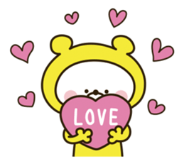 Happy yellow white bear [loose] sticker #9339311