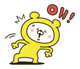 Happy yellow white bear [loose] sticker #9339313