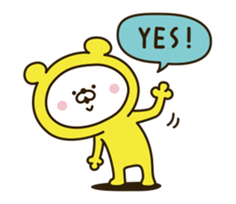 Happy yellow white bear [loose] sticker #9339315