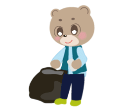 Working cute bear sticker #9342413