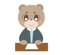 Working cute bear sticker #9342417