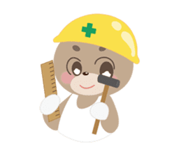 Working cute bear sticker #9342418