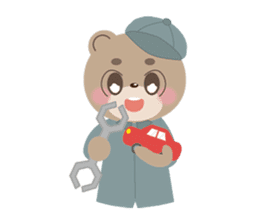 Working cute bear sticker #9342431
