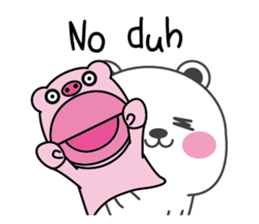 Polar bear carrot and stick3(Eng) sticker #9343679