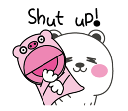 Polar bear carrot and stick3(Eng) sticker #9343680