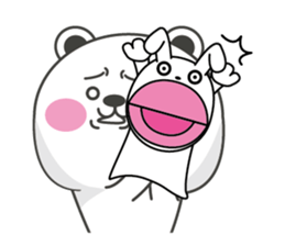 Polar bear carrot and stick3(Eng) sticker #9343682