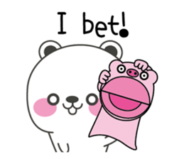 Polar bear carrot and stick3(Eng) sticker #9343687