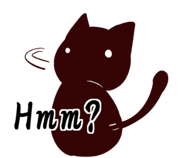 Black gourd cat English edition sticker #9344689