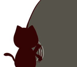 Black gourd cat English edition sticker #9344690