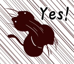 Black gourd cat English edition sticker #9344699