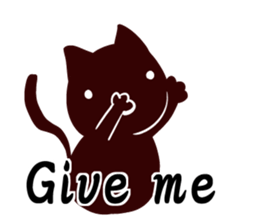 Black gourd cat English edition sticker #9344714