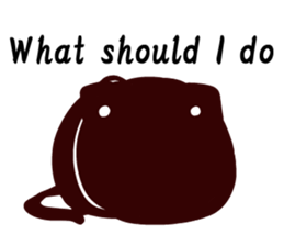 Black gourd cat English edition sticker #9344716