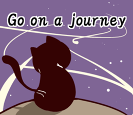 Black gourd cat English edition sticker #9344725