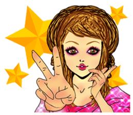 female cabaret club employee sticker #9346362