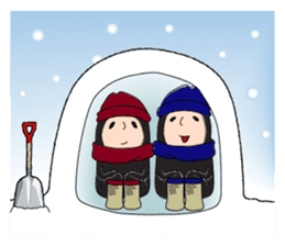 Zentai-man winter days sticker #9346850