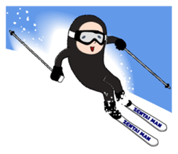 Zentai-man winter days sticker #9346852