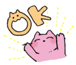 Pink Cat Sticker sticker #9347408