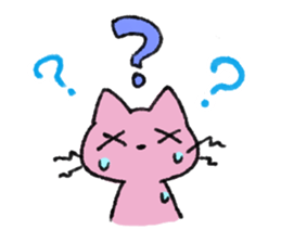 Pink Cat Sticker sticker #9347420