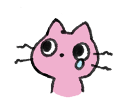 Pink Cat Sticker sticker #9347433