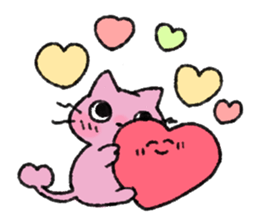 Pink Cat Sticker sticker #9347435