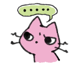 Pink Cat Sticker sticker #9347437