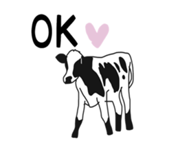 cow and friends slightly sticker #9348092