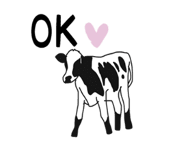 cow and friends slightly sticker #9348092
