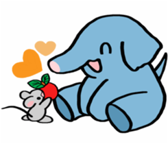 Elephant and mouse. sticker #9350368