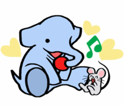 Elephant and mouse. sticker #9350369