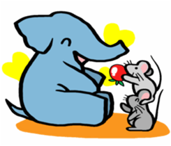 Elephant and mouse. sticker #9350370