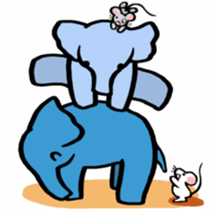 Elephant and mouse. sticker #9350371