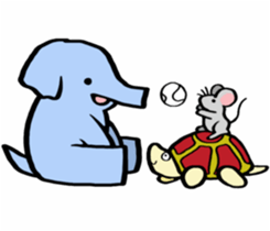 Elephant and mouse. sticker #9350372