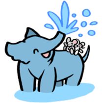 Elephant and mouse. sticker #9350373