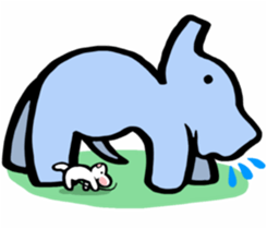 Elephant and mouse. sticker #9350375