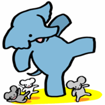 Elephant and mouse. sticker #9350376